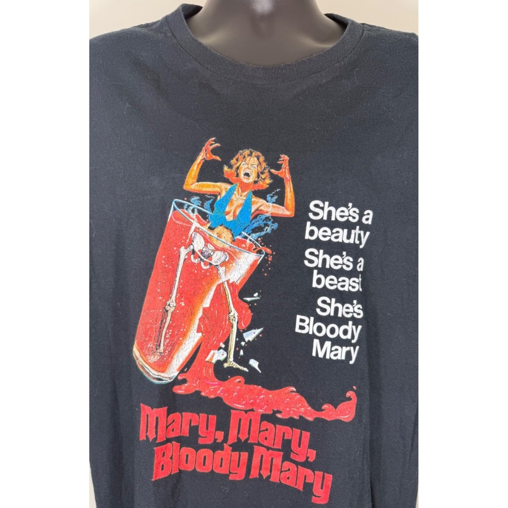 Vintage "Mary, Mary, Bloody Mary" Graphic T-Shirt Horror Cocktail Art Tee